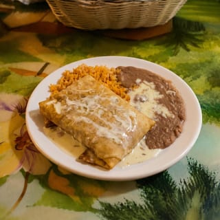 S. Chimichanga, Rice and Beans